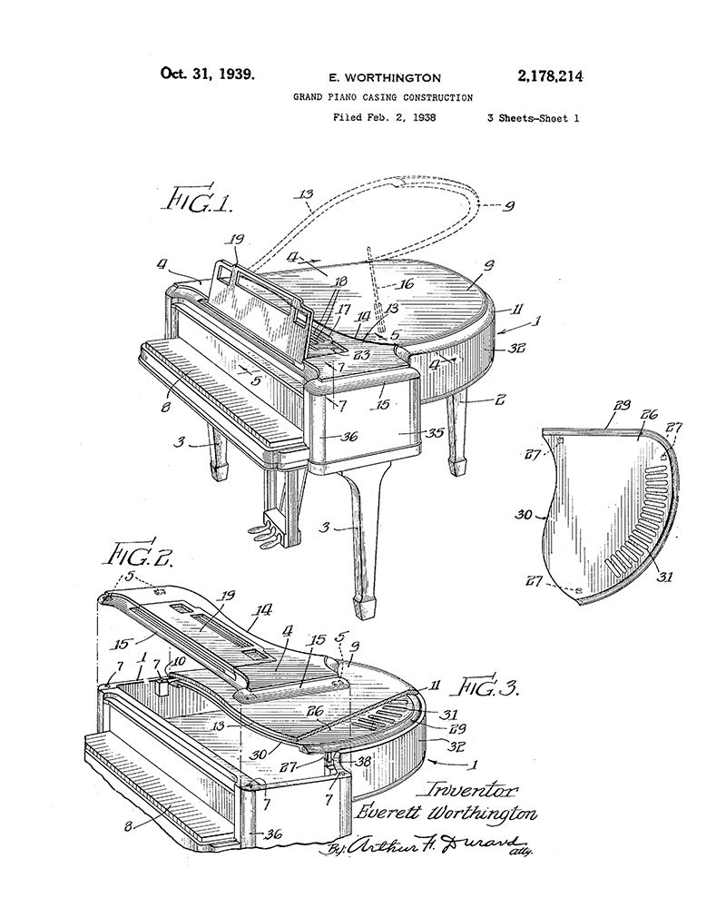 Piano Diagram art print by Anonymous for $57.95 CAD