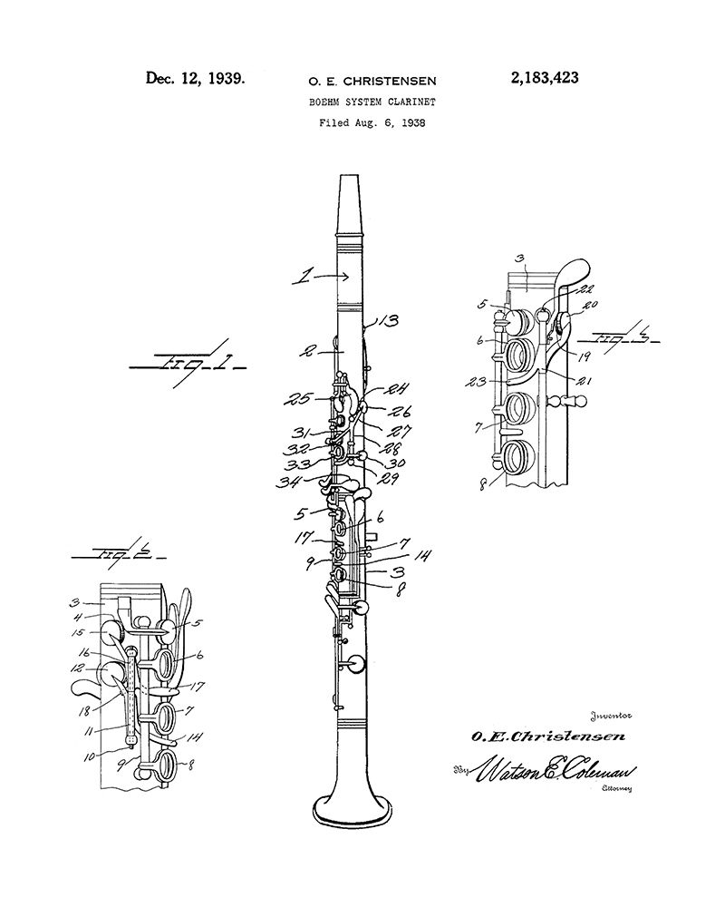 Clarinet Diagram art print by Anonymous for $57.95 CAD