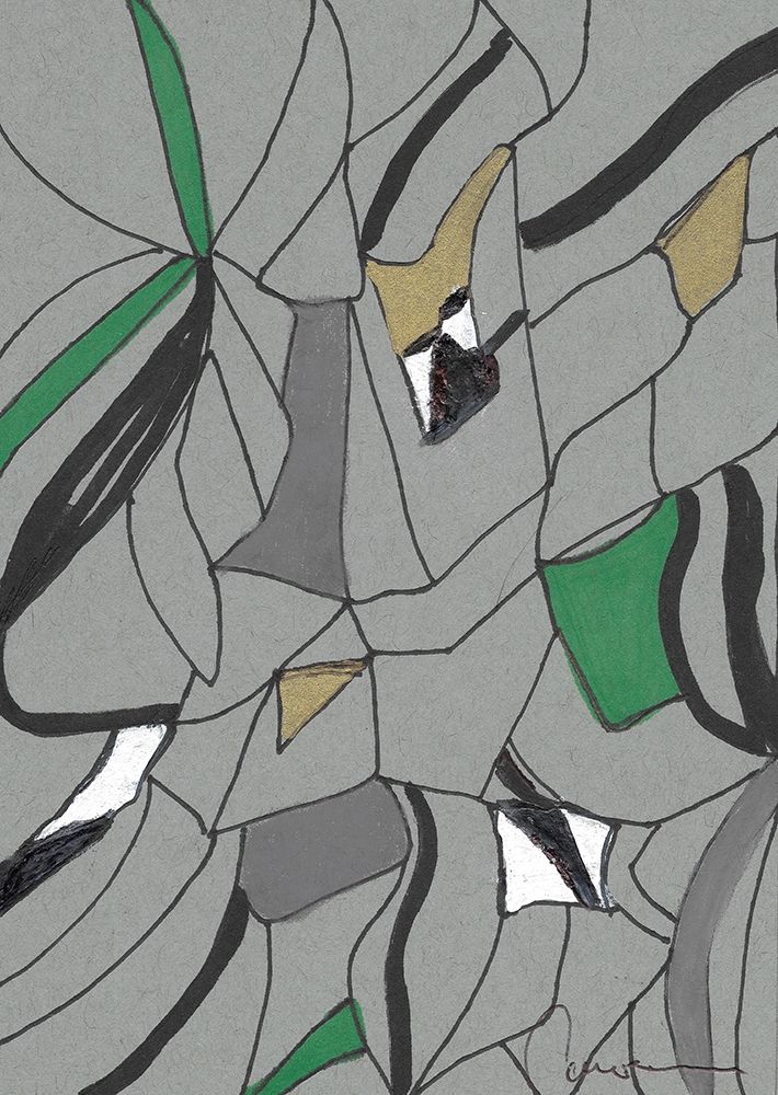 Abstract Grey and Green art print by Lisa Carroccio for $57.95 CAD
