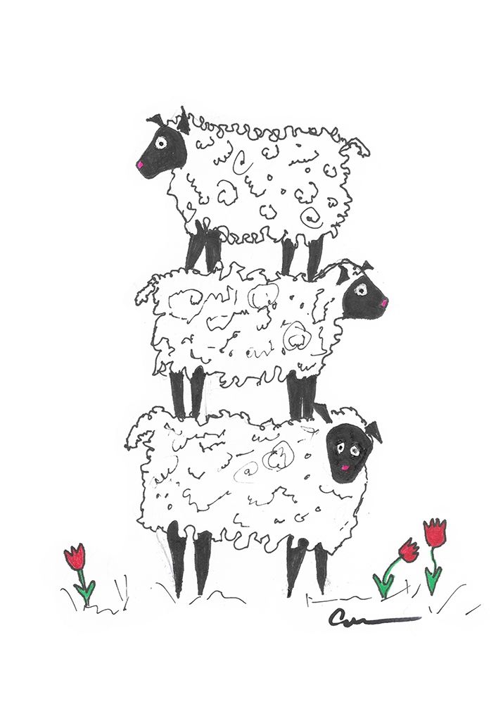 Stacked Sheep art print by Lisa Carroccio for $57.95 CAD