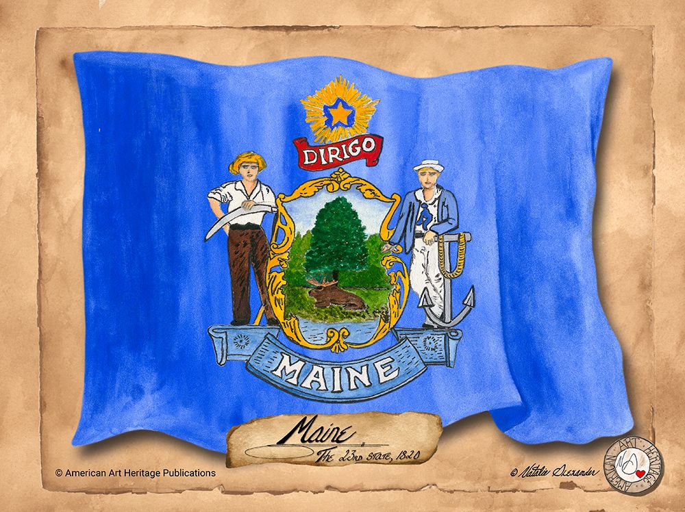 Maine-Solo with background art print by Natalie Alexander for $57.95 CAD
