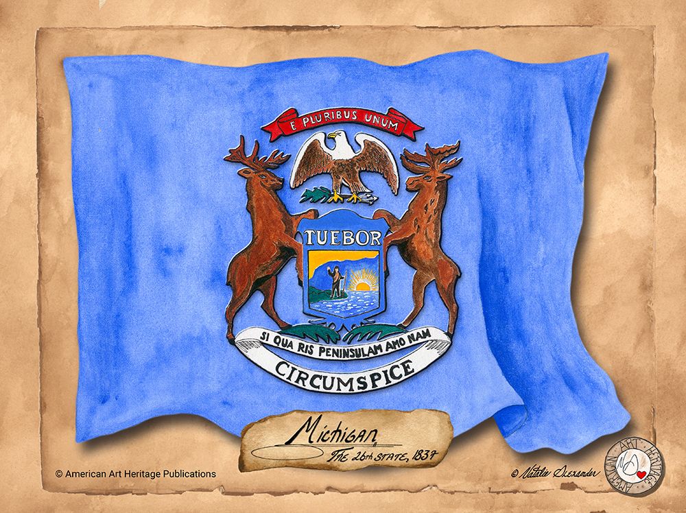 Michigan-Solo with background art print by Natalie Alexander for $57.95 CAD