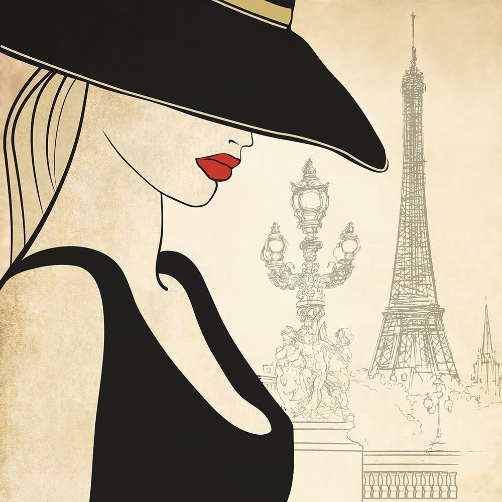 Woman on Paris Bridge art print by Anonymous for $57.95 CAD
