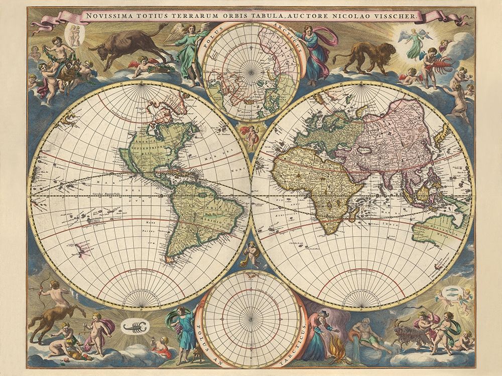 Terrarium Orbis Tabula art print by Nicholas Visscher for $57.95 CAD