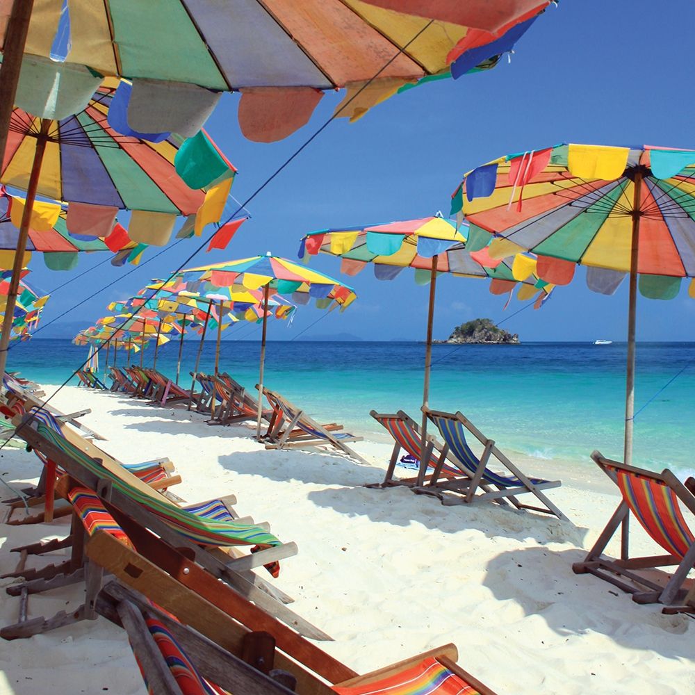 Parasols on a Tropic Isle II art print by Mosin for $57.95 CAD
