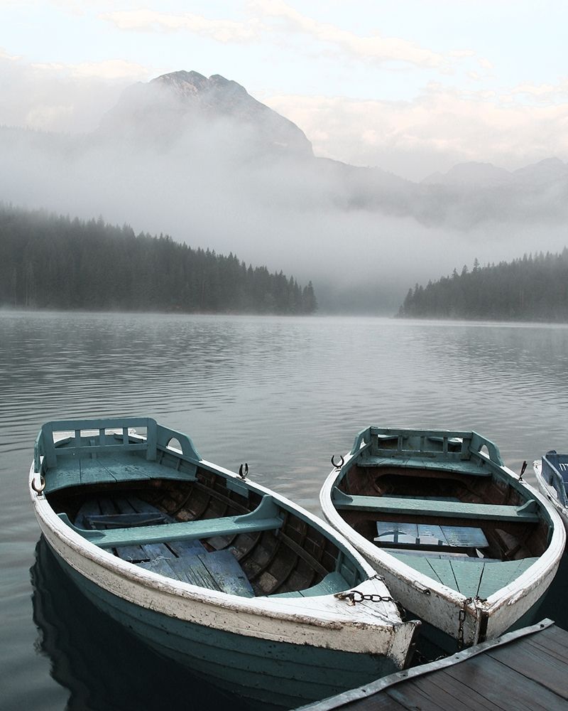 Two Rowboats at Pier art print by Anonymous for $57.95 CAD