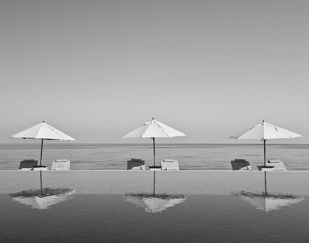 Umbrellas by the Sea art print by Anonymous for $57.95 CAD