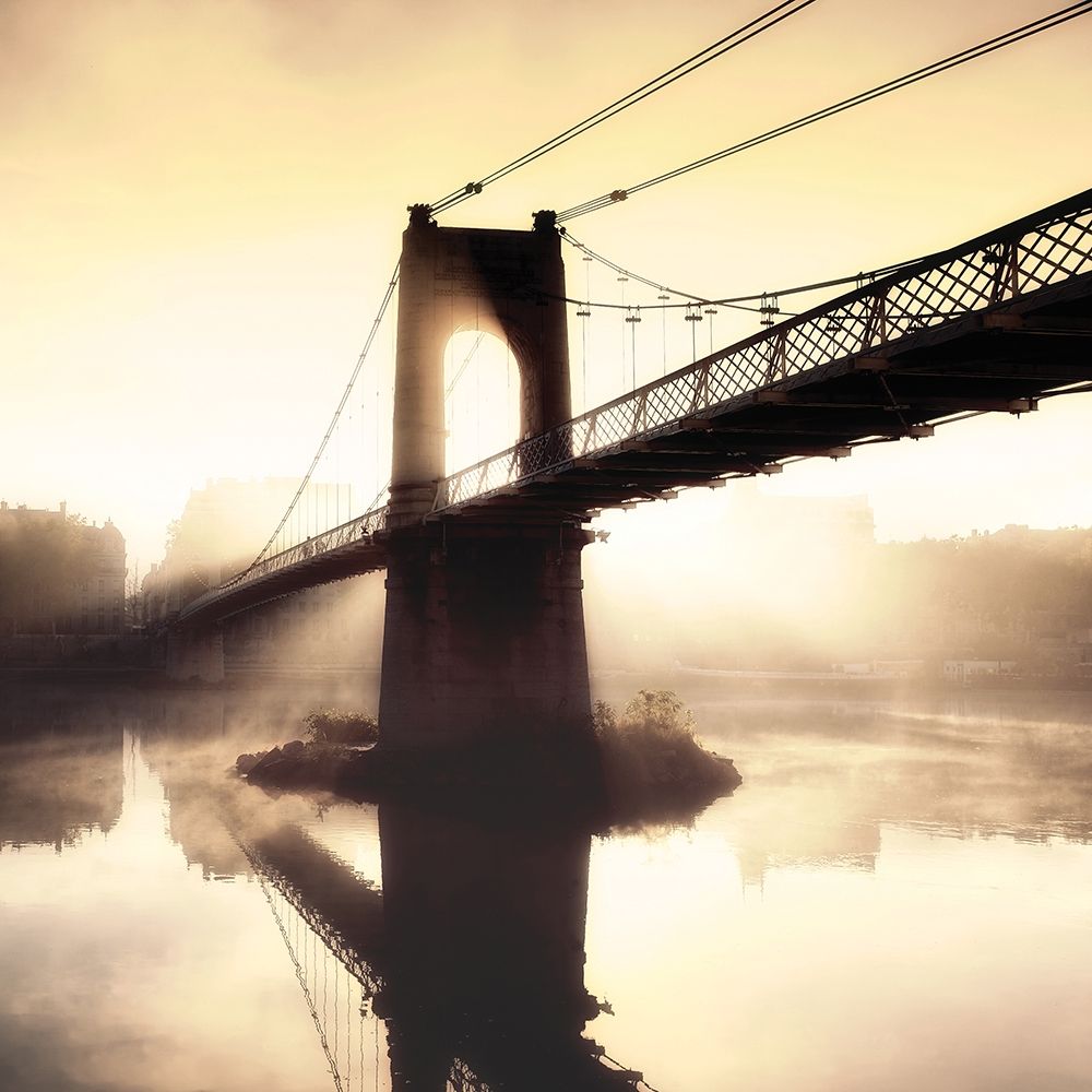 Footbridge in the Setting Sun art print by P. Frederic for $57.95 CAD
