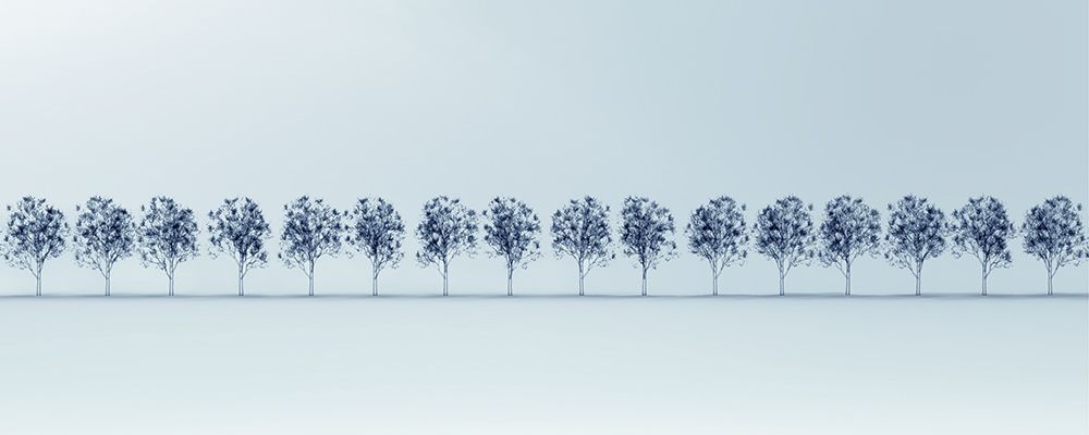 Tree Line in Blue art print by Anonymous for $57.95 CAD