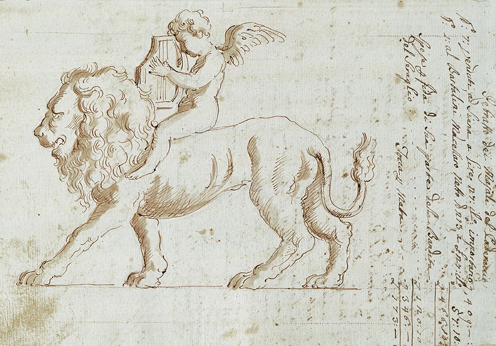 Cherub on Lion II art print by Unknown for $57.95 CAD