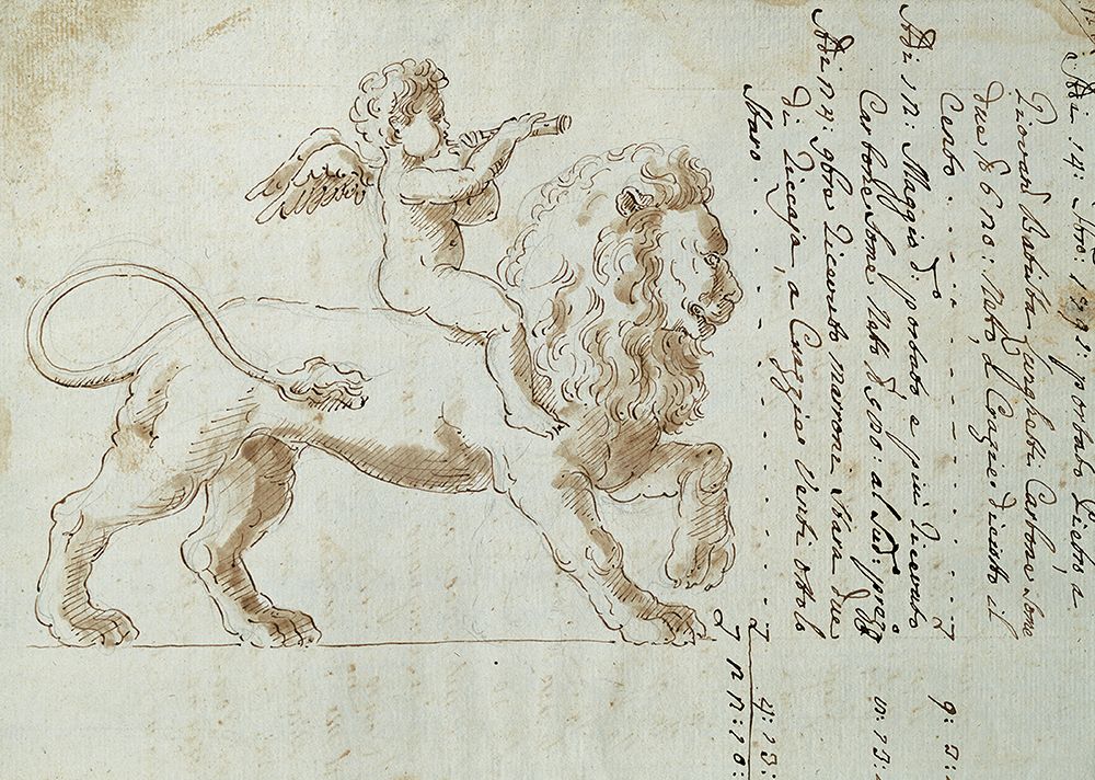 Cherub on Lion I art print by Unknown for $57.95 CAD