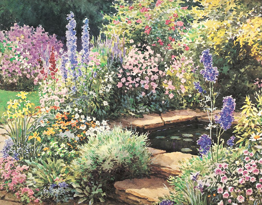 Garden Fountain I art print by Unknown for $57.95 CAD