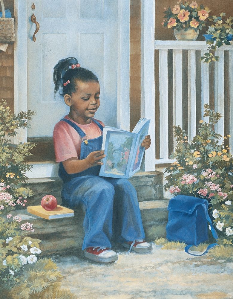 Girl Reading a Book art print by Unknown for $57.95 CAD