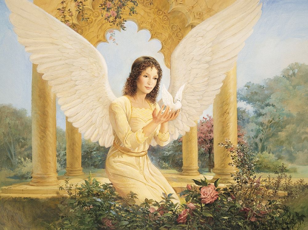 Angel and Dove art print by Unknown for $57.95 CAD