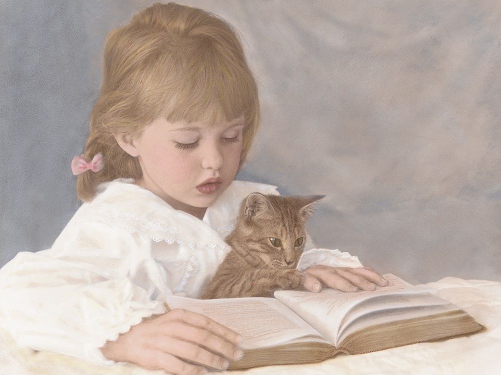 Lesson for Kitty art print by Unknown for $57.95 CAD