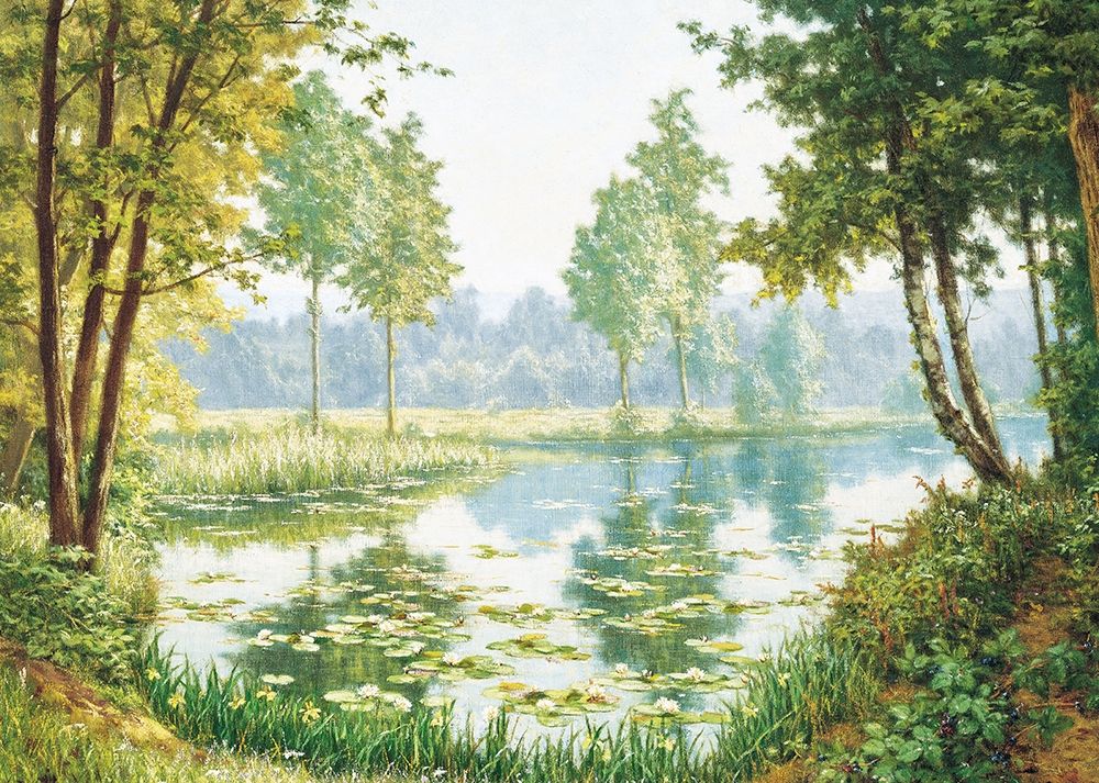 Misty Lake art print by Unknown for $57.95 CAD