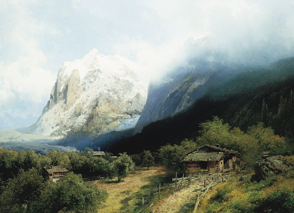 Alpine Cabins art print by Unknown for $57.95 CAD