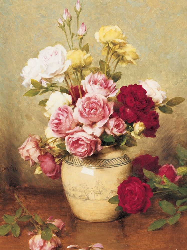 Roses in Vase art print by Unknown for $57.95 CAD