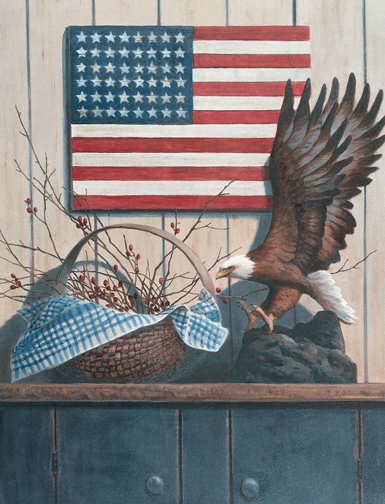 Eagle And Flaf art print by Unknown for $57.95 CAD