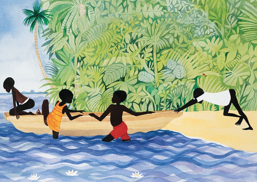 Push the Canoe art print by Unknown for $57.95 CAD