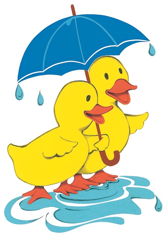 Ducks and Umbrella art print by Unknown for $57.95 CAD