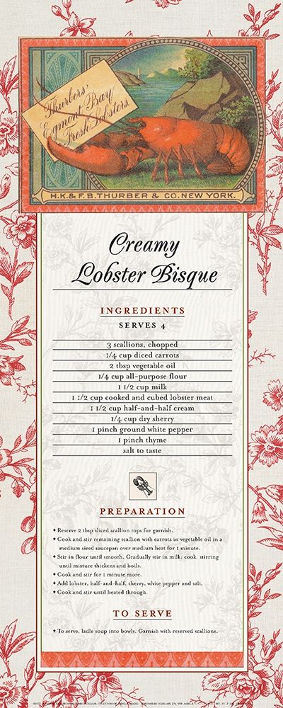 Lobster Bisque art print by Unknown for $57.95 CAD