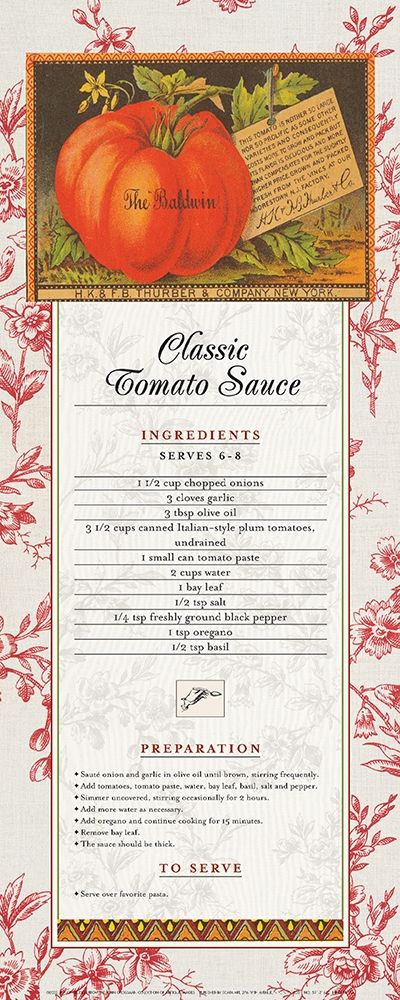 Tomato Sauce art print by Unknown for $57.95 CAD