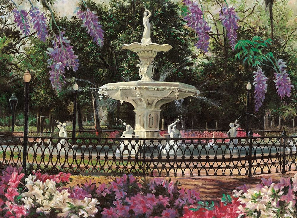 Garden Fountain art print by Unknown for $57.95 CAD