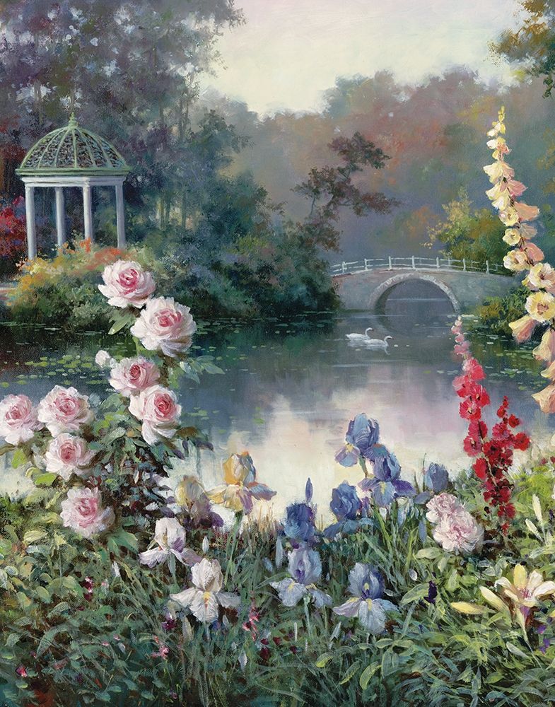 Gazebo on Lake I art print by Unknown for $57.95 CAD