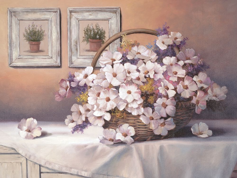 Daisies and Basket art print by Unknown for $57.95 CAD