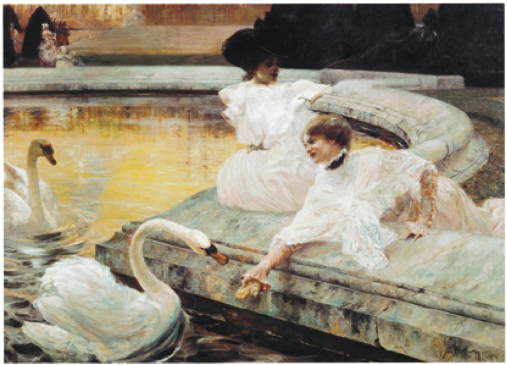 Two Swans art print by Unknown for $57.95 CAD
