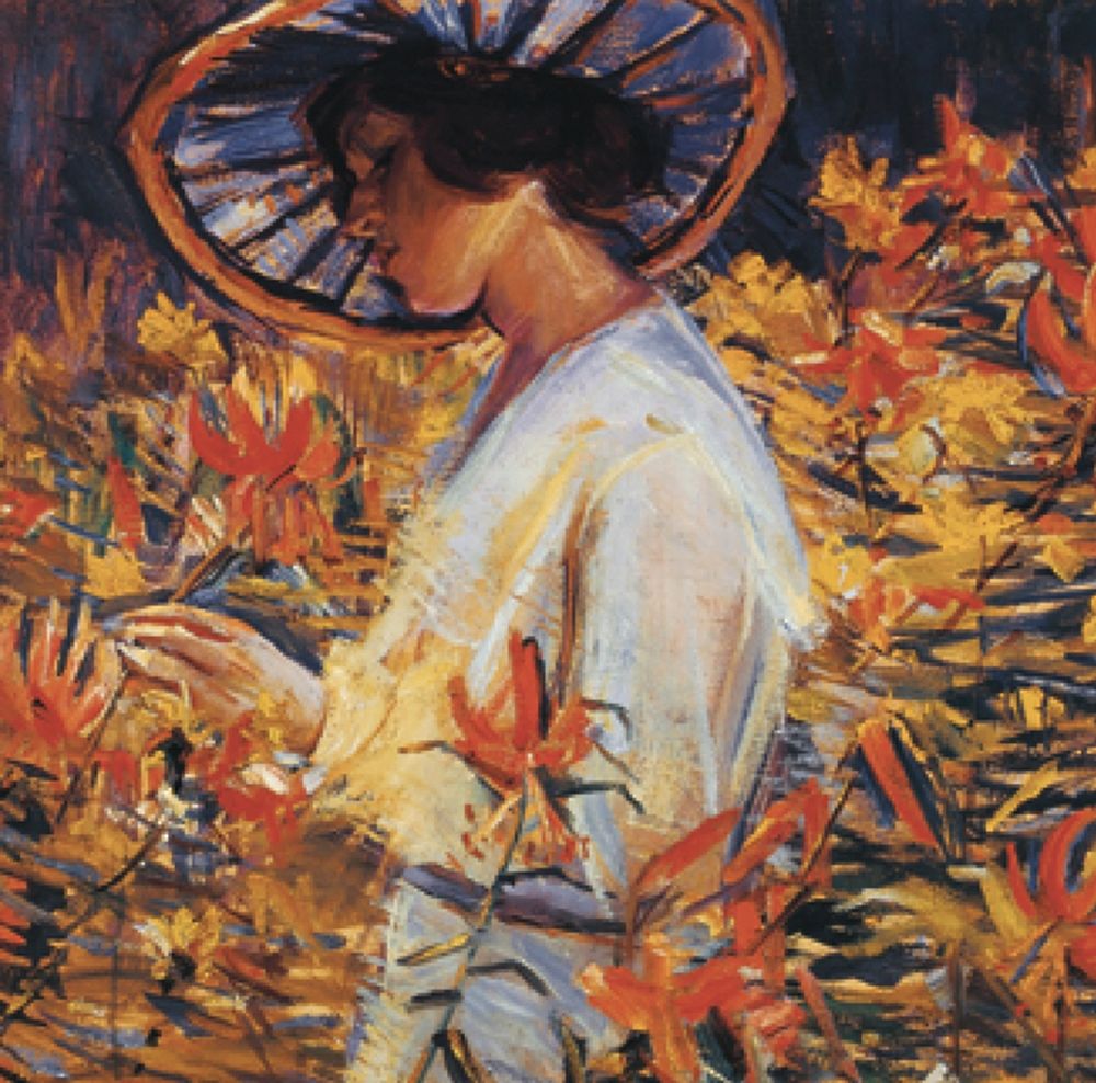 Lady in Flowers art print by Unknown for $57.95 CAD
