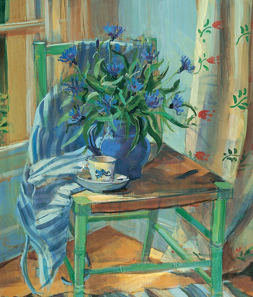 Green Chair Floral art print by Unknown for $57.95 CAD