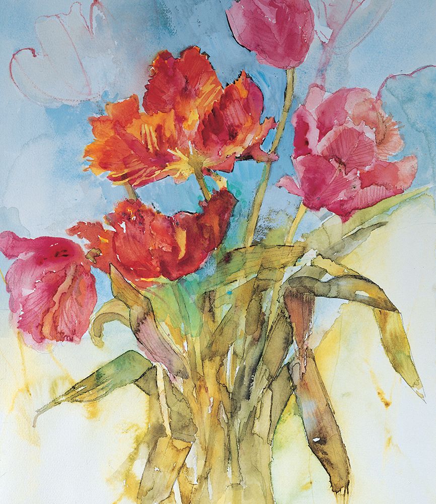 Red Floral Collage art print by Unknown for $57.95 CAD