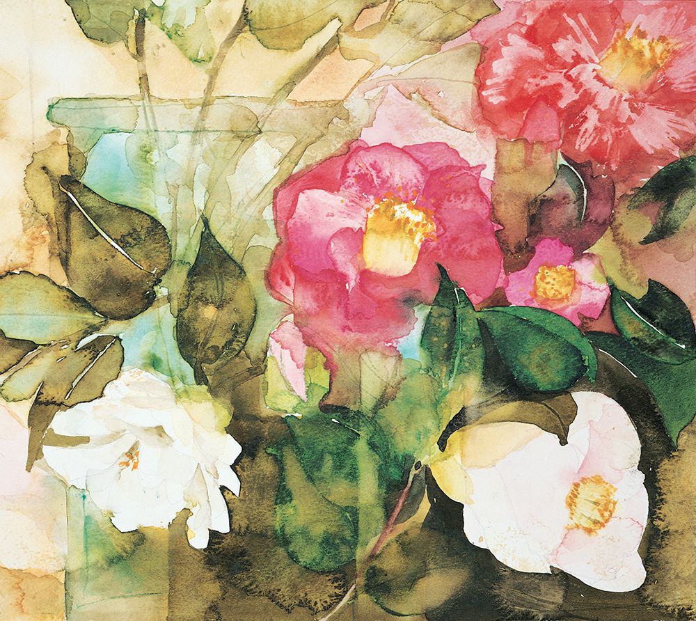 Red/White Floral art print by Unknown for $57.95 CAD