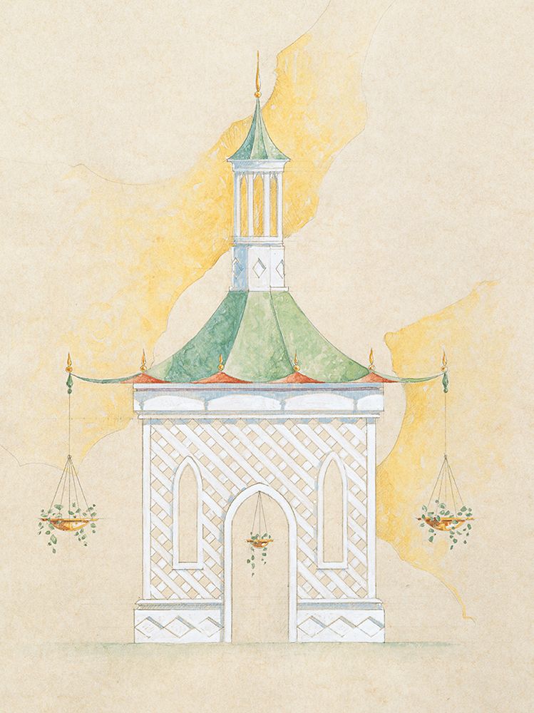 Oriental Gazebo art print by Sloan for $57.95 CAD