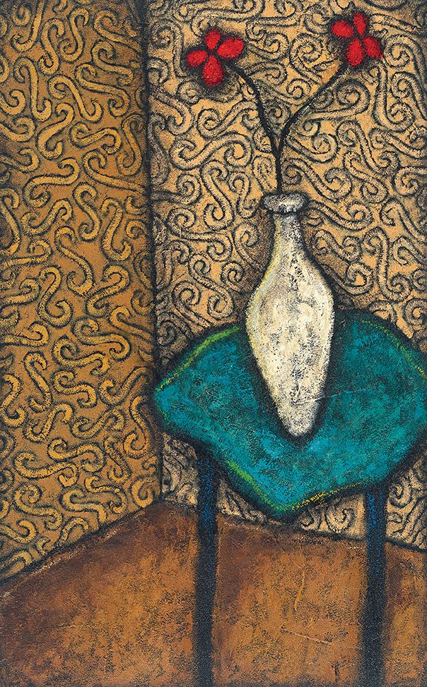 Vase on Blue Table art print by Unknown for $57.95 CAD