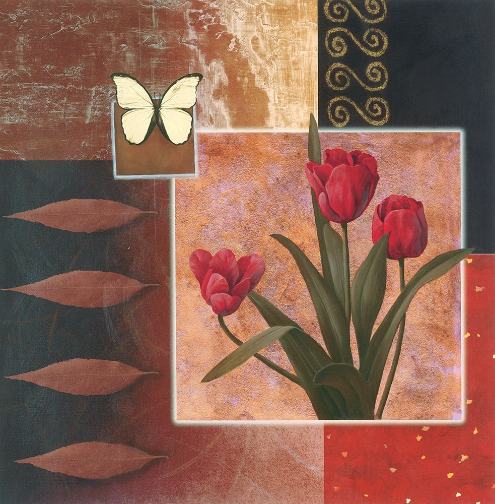 Rose with Butterfly Collage art print by Unknown for $57.95 CAD