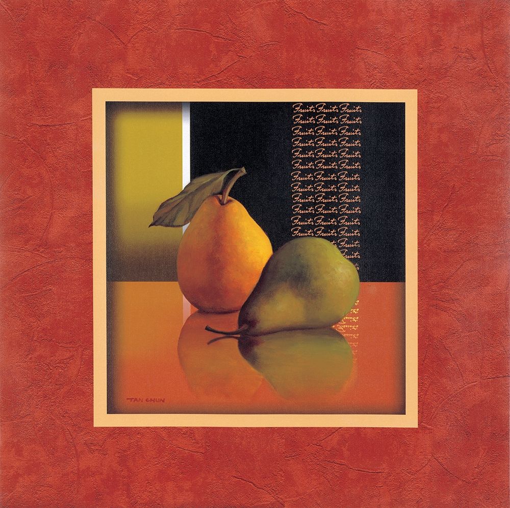 Pears with Red Border art print by Unknown for $57.95 CAD