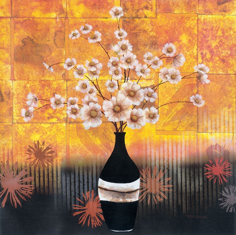 Black Vase Yellow Floral I art print by Unknown for $57.95 CAD