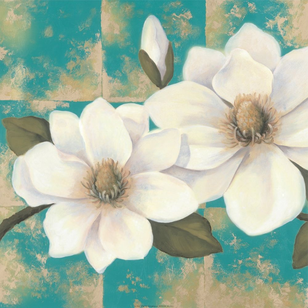 Aqua Floral I art print by Unknown for $57.95 CAD