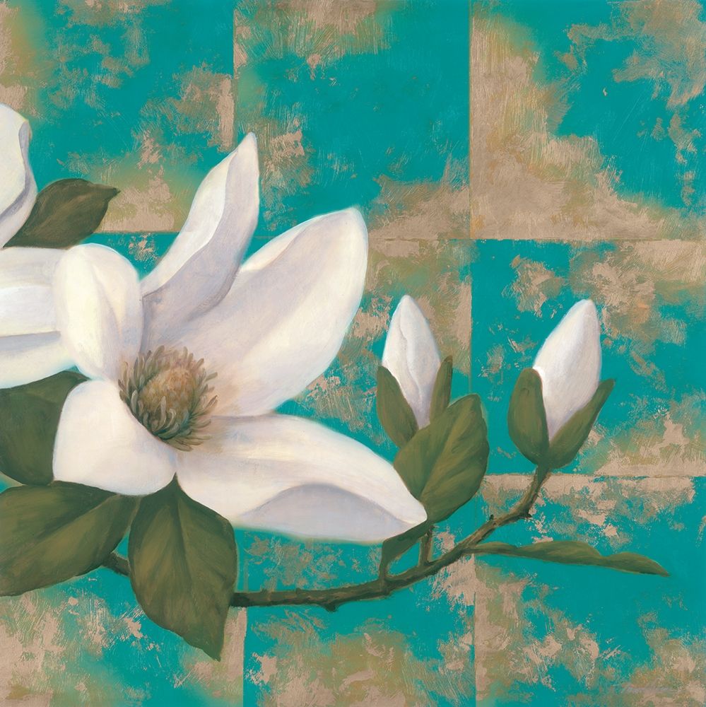 Aqua Floral II art print by Unknown for $57.95 CAD