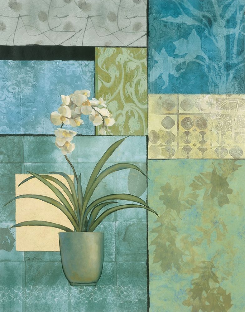 Aqua Blue Orchid Collage art print by Unknown for $57.95 CAD