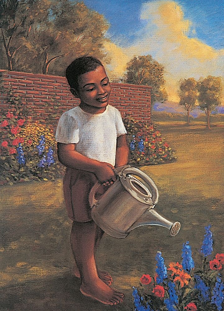Watering the Flowers art print by Unknown for $57.95 CAD