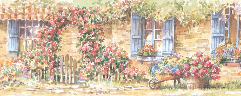 Cottage Flowers Panel I art print by Unknown for $57.95 CAD