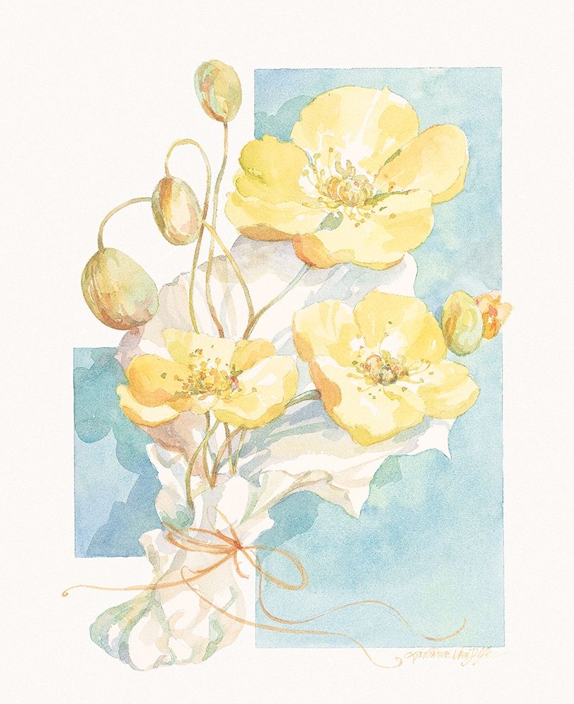 Poppies Yellow Pastel I art print by Unknown for $57.95 CAD