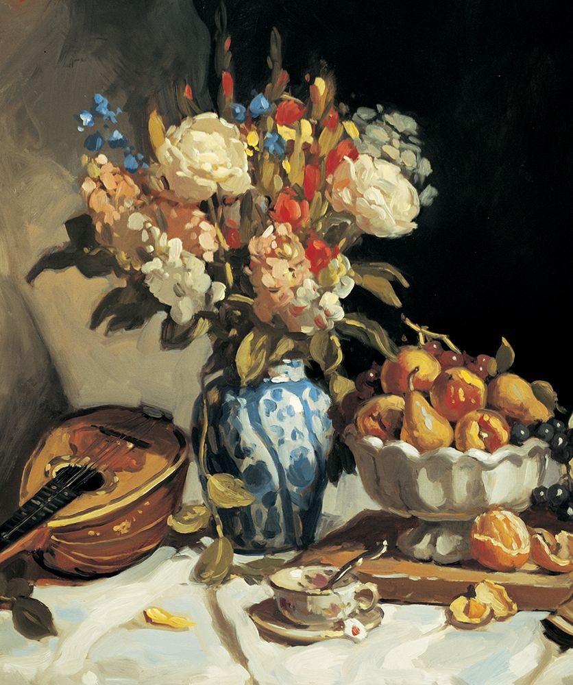 Blue Vase and Mandolin art print by Unknown for $57.95 CAD