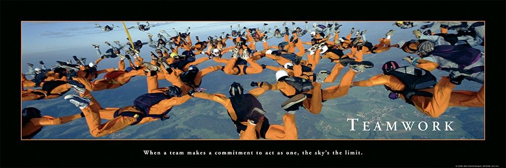 Teamwork - Skydivers art print by Frontline for $57.95 CAD
