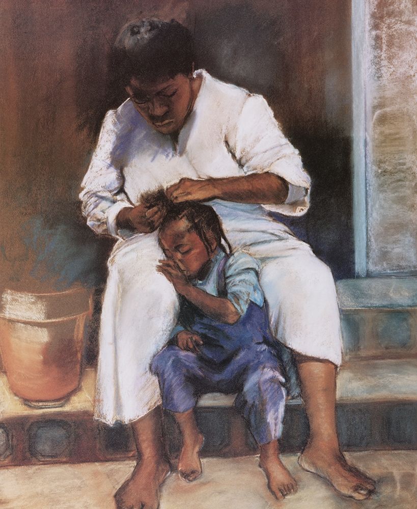 Hair Braiding art print by Unknown for $57.95 CAD