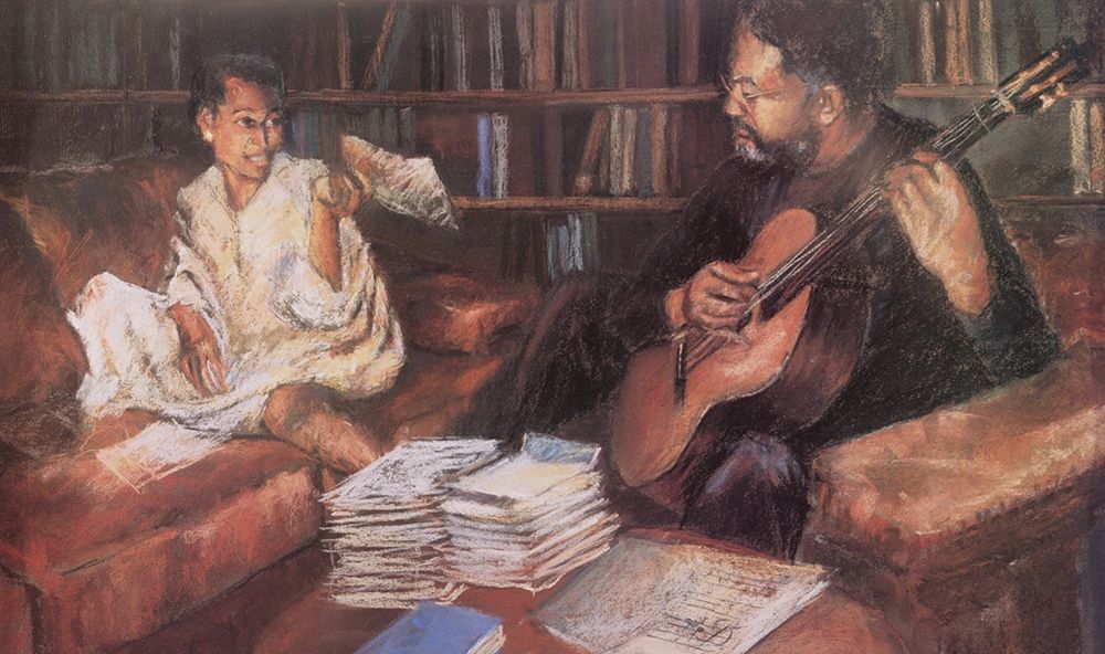 Guitar Lesson art print by Unknown for $57.95 CAD